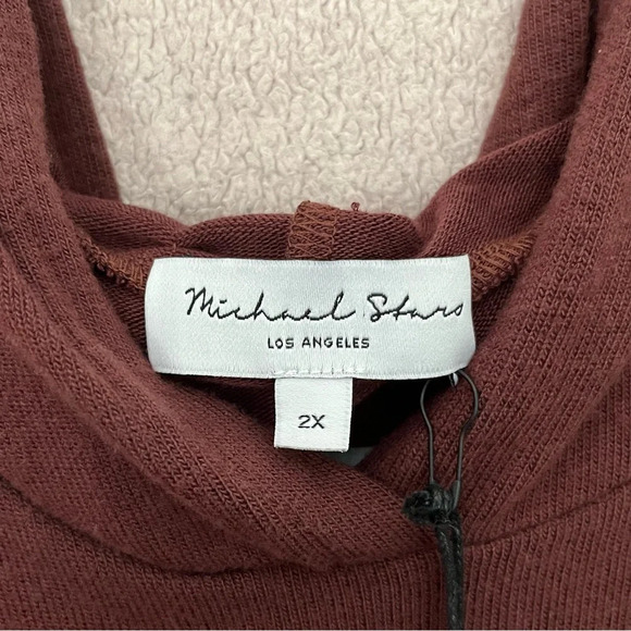 Michael Stars Emmy Hooded Sweatshirt-Hoodie Pullover-Women’s 2X-Maroon-Burgundy - Picture 10 of 15